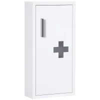kleankin Wall Mount Medicine Cabinet Bathroom Cabinet with 2 Shelves, Steel Frame and Magnetic Door, White(m-2)