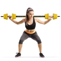 Soozier Dumbbell & Barbell Adjustable Set 44lbs Plate Bar Clamp Rod for Strength Training, Full Body Workout, Muscle Building Men Women Home Gym Sports Area Exercise Ergonomic(m-1)