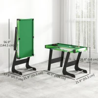Soozier 41" Mini Pool Table Set Folding Billiard Table with 2 Cues, 16 Balls, Chalk, Triangle, Brush, Green(m-3)