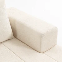 HOMCOM 101" Modular Sectional Sofa with Chaise, Chenille Boneless Cloud Sofa Bed, 3 Seater L-Shaped Couch, No Assembly, Beige(m-9)
