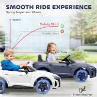 Aosom Ride-On Toy On Car with Remote Control, 12V 3.1 MPH Electric Ride for Kids w/ Suspension System, Horn Honking, Grey(m-7)