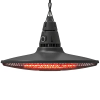 Outsunny 1500W Electric Patio Heater, IP65 Hanging Infrared Outdoor Heater with Carbon Fiber Tube, Remote Control, Black(m-11)