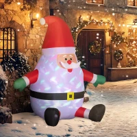 Outsunny 6' Blow-Up Outdoor Yard Display, Inflatable Christmas Santa Claus with Rotating Magic Ball Light for Garden Party(m-2)