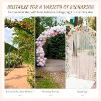 Outsunny Metal Garden Arch Outdoor Walkway Arbor, 74.75" x 19.75" x 82.75", Dark Grey(m-4)