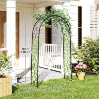 Outsunny Steel Garden Arch, 7.5' Garden Arbor Trellis for Climbing Plants, Roses, Wedding Arch for Outdoor Bridal Party, Ceremony(m-3)