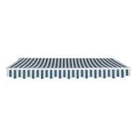 Outsunny 10' x 8' Manual Retractable Awning, Sun Shade Shelter Canopy, with Aluminum Frame and UV Protection for Patio Deck Yard Window Door, Green Stripe(m-11)