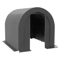 Outsunny 6' x 8' Outdoor Storage Shed, Heavy Duty Galvanized Steel Portable Shed for Bike, Motorcycle, Garden Tools, Dark Grey(m-9)