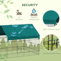 PawHut 73" Small Animal Cage with Roof, Indoor/Outdoor Use,  for Chicken, Rabbits, Chinchillas, Green(m-5)