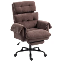 HOMCOM Reclining Executive Computer Desk Chair, Ergonomic Office Chair with Footrest and Thickly Padded, Coffee(m-2)