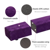 Soozier 7ft Folding Balance Beam, Gymnastics Beam with Wood Core, Purple(m-4)