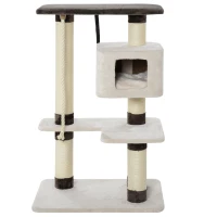 PawHut 47.75" Luxury Plush Cat Tree Activity Tower with Sisal Scratching Posts, Elevated Perches & a  Roomy Condo(m-8)