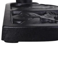 Outsunny 20 lbs Resin Half Round Patio Umbrella Base 20" Outdoor Decorative Parasol Stand Holder For Φ1.5", Φ1.9" Pole, Black(m-9)