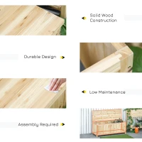 Outsunny Wooden Outdoor Garden Bench with Storage Box, Outdoor Patio Seating, 45.3" x 17.7" x 29.5", Natural(m-6)