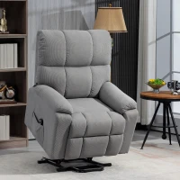HOMCOM Lift Chair for Seniors, Microfibre Upholstered Electric Recliner Chair with Remote, Quick Assembly, Grey(m-1)