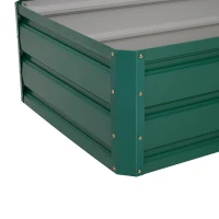 Outsunny 4' x 2' x 1' Galvanized Raised Garden Bed, Metal Garden Box with Open Bottom, Easy Assembly Outdoor Planter Box for Vegetables Flowers Herbs, Green(m-9)