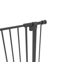 PawHut Retractable Gate Extra Wide Press-Mounted with Cat Door, Auto Closing Pet Gate for Stair, Hallway, 29-32 Inch(m-10)