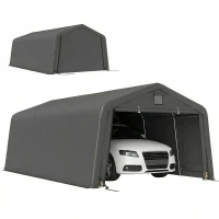 Outsunny 12' x 20' Portable Garage, Heavy Duty Carport Canopy with Ventilation Windows and Large Roll-up Door, Dark Grey(m-9)