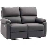 HOMCOM 2 Seater Reclining Chair, Loveseat Recliner Sofa with Footrest and Split Backrest, Dark Grey(m-2)