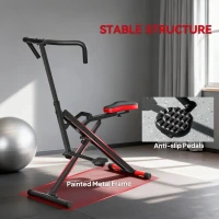 Soozier Foldable Squat Machine for Home Gym, Glute Workout Equipment for Arm, Leg and Glute Training, Red(m-5)