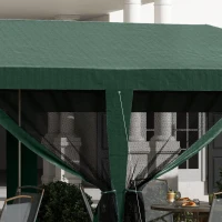 Outsunny 10' x 20' Party Tent Outdoor Canopy Garden Sun Shade with 8 Mosquito Mesh Netting and Zipper Door, Green(m-9)