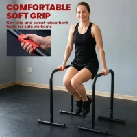 Soozier Set of 2 Dip Bar, Dip Station Push Up Station for Full Body Strength Training Home Gym Black(m-6)