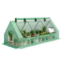 Outsunny Portable Mini Greenhouse with Mesh Windows for Indoor and Outdoor, 94.5" x 35.4" x 35.4", Green(m-2)