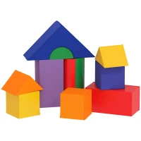 Soozier 11 Piece Soft Play Blocks Kids Climb and Crawl Gym Toy Foam Building Light Colour(m-11)