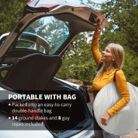Outsunny 11' x 11.5' Screen Tent, Pop Up Camping Gazebo with Portable Carry Bag and 2 Doors, Beige(m-6)