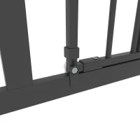 PawHut Retractable Gate Extra Wide Press-Mounted with Cat Door, Auto Closing Pet Gate for Stair, Hallway, 29-32 Inch(m-12)