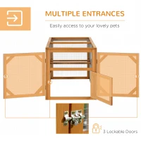 PawHut 55" Wooden Chicken Coop Extension Outdoor with Roosting Bars, Combinable Design, Orange(m-5)