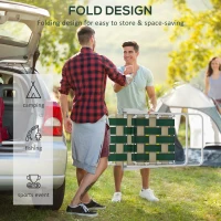 Outsunny Set of 2 Folding Patio Chairs, Portable Chair Set with Armrests for Camping, Garden, Pool, Beach, Backyard, Green(m-5)