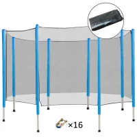 Soozier 14 FT Trampoline Net Enclosure Trampolining Bounce Safety Accessories w/ 8 Poles Net Enclosure Only, Black(m-11)