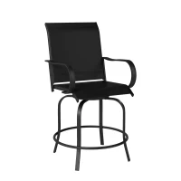 Outsunny Outdoor Bar Stools Set of 2, 360° Swivel Bar Height Chairs, 26.8" x 29.5" x 48.4", Black(m-9)