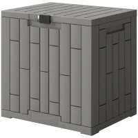 Outsunny 30 Gallon Resin Deck Box, Lockable Outdoor Storage Box, Splash-Resistant & UV Resistant Patio Storage Container(m-2)