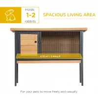 PawHut Rabbit Hutch Elevated Bunny Cage Small Animal Habitat with Metal Frame, No Leak Tray, Metal Wire Pan(m-5)