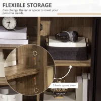 HOMCOM Storage Cabinet with 3 Tiers and Metal Door, Buffet Table, Sideboard with Adjustable Shelf for Dining Room, Living Room, Kitchen(m-5)