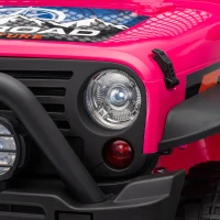 Qaba 12V 2-Seater Ride on Truck Car with Dual Motors, Remote, Soft Start, 4-Wheel Suspension, Lights, Music, USB, Horn, Pink(m-10)