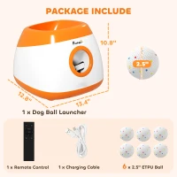 PawHut Automatic Dog Ball Launcher with 26-80 FT Distance, Automatic Ball Launcher for Medium and Large Dogs, Orange(m-3)