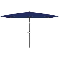 Outsunny 6.5x9.6ft Rectangle Aluminum Tilt Patio Umbrella, Garden Market Parasol, Outdoor Sunshade Canopy with Crank, Navy Blue(m-2)