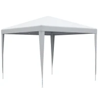 Outsunny 9' x 9' Portable Canopy Party Tent Gazebo Outdoor Sunshade for Weddings Parties with Dressed Legs, White(m-9)