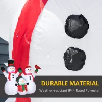Outsunny 8ft Inflatable Christmas Snowman Family with A Red Bird, Blow-Up Outdoor LED Yard Display for Lawn Garden Party(m-6)