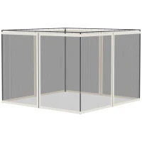 Outsunny Replacement Mosquito Netting for Gazebo 10' x 13' Black Screen Walls for Canopy with Zippers(m-6)