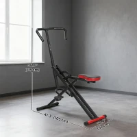 Soozier Foldable Squat Machine for Home Gym, Glute Workout Equipment for Arm, Leg and Glute Training, Red(m-3)