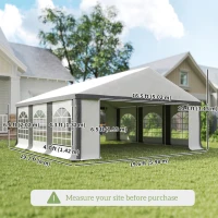 Outsunny 20' x 20' Heavy-duty Large Wedding Tent, Outdoor Carport Garage Party Tent, Patio Gazebo Canopy with Sidewall, Grey(m-3)