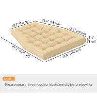 Outsunny Outdoor Swing Cushion, Tufted Patio Cushion Replacement for Garden Chair Egg Chair,  Indoor Outdoor Seat Cushion, Beige(m-3)