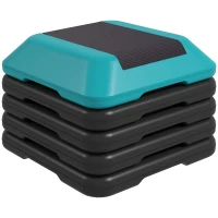 Soozier 5-Level Height Adjustable Stepper, Aerobic Exercise Step Platform, 4" 6" 8" 10" 12", Blue(m-12)