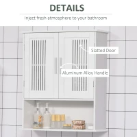 kleankin Modern Wall Mount Bathroom Cabinet, Storage Organizer with 2 Door Cabinet and Shelf, White(m-6)