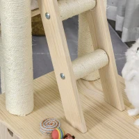 PawHut Multi-Level Cat Tree Condo Tower with Sisal-Covered Scratching Post, Activities for Kittens & Soft Cushion Luxury(m-9)