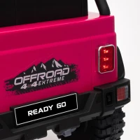 Qaba 12V 2-Seater Ride on Truck Car with Dual Motors, Remote, Soft Start, 4-Wheel Suspension, Lights, Music, USB, Horn, Pink(m-12)