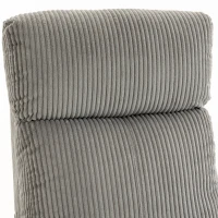 HOMCOM Corduroy Home Theater Seating, Push Back Recliner Chair with Padded Seat for Living Room, Grey(m-9)